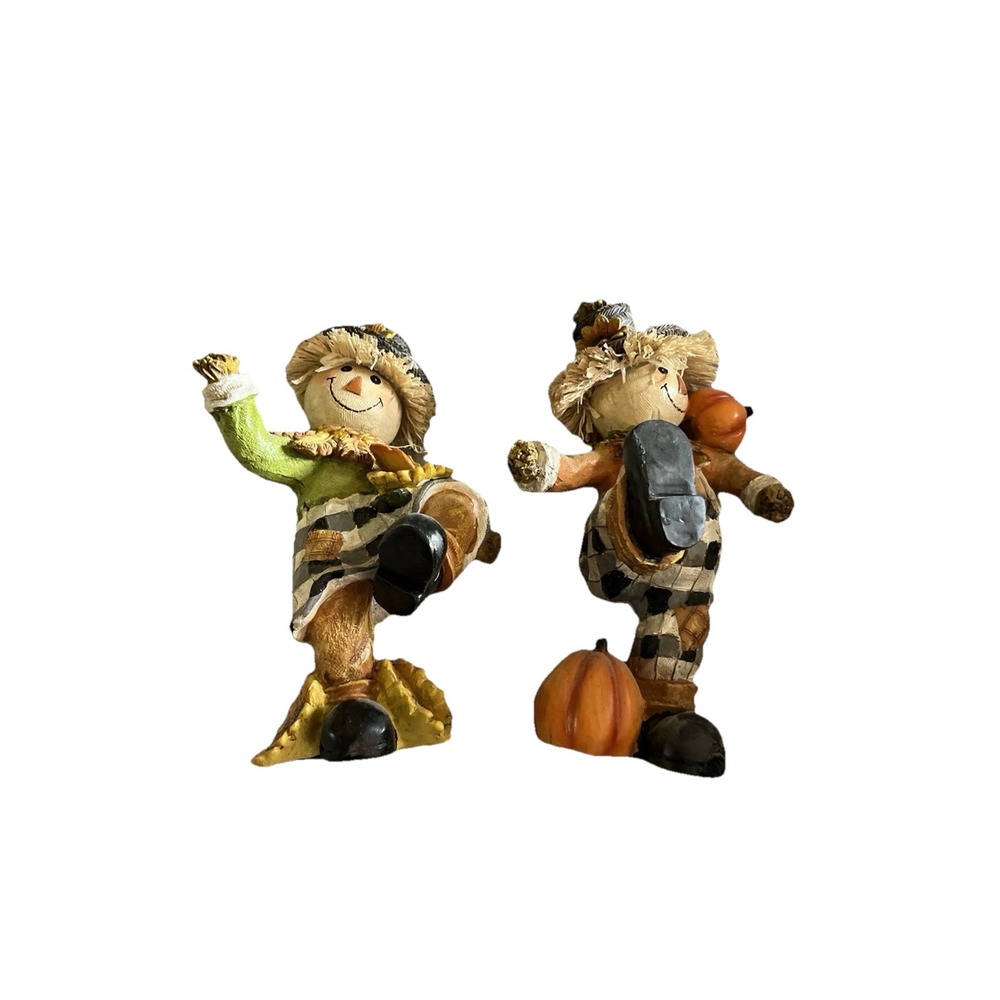 Fall‎ Harvest Scarecrow Figurines Dancing Pair Autumn Decor